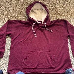 Maurices Burgundy Hoodie with Cream Lining